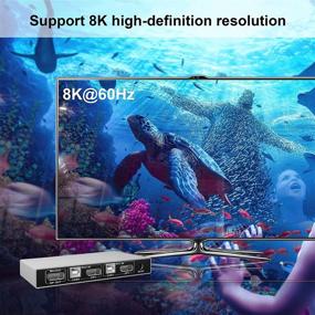 img 2 attached to 🖥️ Pubioh DisplayPort KVM Switch 2 Port 8K 60Hz: Share Keyboard Mouse Printer Monitor for 2 Computers, Laptop, PC, Xbox, HDTV - Includes 2x USB Cable, 1x Switch Button Cable, 1x Power Cable