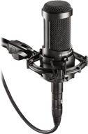 🎙️ audio-technica at2035 cardioid condenser microphone: ideal for studio, podcasting & streaming - xlr output, with custom shock mount logo