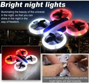 img 3 attached to SkyCo New Design UFO Mini Drone 532 2.4GHz RC Quadcopter Altitude Hold Neon Light-Up Drones for Kids Boys Girls Toy with Additional Battery