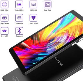 img 3 attached to 📱 PRITOM 7 inch Android 9.0 Tablet PC – 2GB RAM, 32GB Storage, Quad-Core Processor, IPS HD Display, Wi-Fi, Bluetooth, Dual Camera, Cover Case Included (Black1)