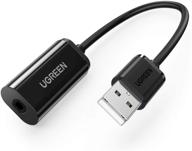 🎧 ugreen usb external sound card audio adapter, 3.5mm combo aux stereo converter for headset, mac, ps5, pc, laptop, desktops, windows & linux - black logo