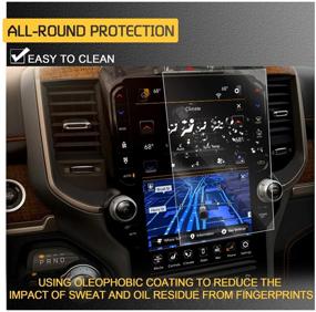 img 1 attached to RUIYA 2019-2021 Dodge Ram 1500 2500 3500 Uconnect Touchscreen Car Display Navigation Tempered Glass Screen Protector, 9H Anti-Scratch Shock Resistant Touch High Clarity (12 Inch)