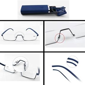 img 1 attached to 👓 VISENG 3 Pairs Half Frame Reading Glasses with Ultralight TR90 Frame & Rectangle Lens for Metal Frame Eyeglasses +1.5" with Case