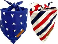 🐶 realeaf dog bandanas 2 pack, stars + stripes set, reversible triangle pet scarf for boy or girl, daily doggie bandana, premium durable fabric, adjustable fit, multiple sizes available логотип