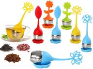 🍵 effortlessly brew delicious loose leaf tea with pendolr tea infuser - 6 pack silicone handle stainless steel strainer, complete with drip tray! логотип