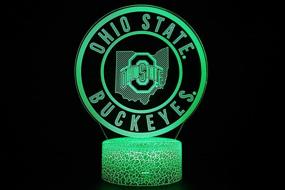 img 2 attached to TEBOCR NCAA Ohio State University Buckeyes Team Logo 16 Color Changing Decor Lamp Desk Table 3D Illusion Night Light