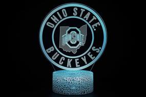 img 3 attached to TEBOCR NCAA Ohio State University Buckeyes Team Logo 16 Color Changing Decor Lamp Desk Table 3D Illusion Night Light