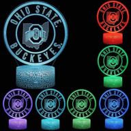 tebocr ncaa ohio state university buckeyes team logo 16 color changing decor lamp desk table 3d illusion night light logo