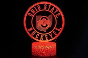 img 1 attached to TEBOCR NCAA Ohio State University Buckeyes Team Logo 16 Color Changing Decor Lamp Desk Table 3D Illusion Night Light