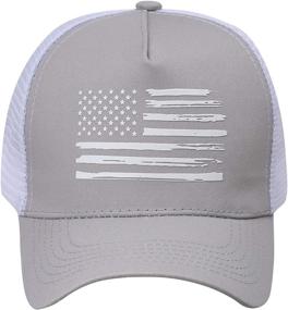 img 3 attached to 🧢 VIONLAN Baseball Cap American Flag Trucker Hat for Men Women - Premium 3D Logo, Adjustable Mesh Snapback - Outdoor Essential