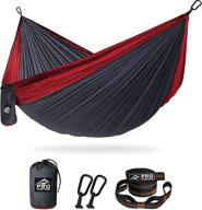 🌲 pro venture double hammock with tree straps and carabiners - 400lbs capacity - portable, lightweight nylon 210t - ideal for camping, backpacking, hiking, patio логотип