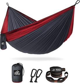 img 4 attached to 🌲 Pro Venture Double Hammock with Tree Straps and Carabiners - 400lbs Capacity - Portable, Lightweight Nylon 210T - Ideal for Camping, Backpacking, Hiking, Patio