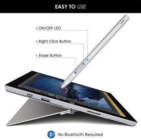 img 2 attached to 🖊️ Uogic Microsoft Surface Pen - Slim & Lightweight, 4096 Pressure Sensitivity, Tilt & Palm Rejection, Quick Charge, Flexible & Soft HB Tip - for Surface Pro/Go/Book/Studio/Laptop