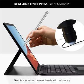 img 3 attached to 🖊️ Uogic Microsoft Surface Pen - Slim & Lightweight, 4096 Pressure Sensitivity, Tilt & Palm Rejection, Quick Charge, Flexible & Soft HB Tip - for Surface Pro/Go/Book/Studio/Laptop