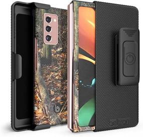 img 4 attached to BELTRON Camouflage Case with Clip for Galaxy Z Fold2 5G: Snap-On Protection with Rotating Belt Holster & Kickstand – Compatible with SM-F916 (2020 Model)