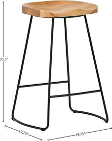 img 1 attached to 🪑 Rivet Modern Industrial Oak Wood Kitchen Counter Bar Stool with Black Metal Legs, 25.6"H - Amazon Brand