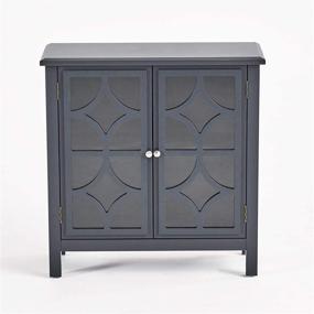 img 4 attached to 🚪 Charcoal Grey Double Door Cabinet - Christopher Knight Home Melora Firwood Mirror Finish