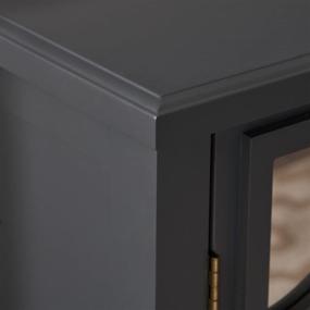 img 2 attached to 🚪 Charcoal Grey Double Door Cabinet - Christopher Knight Home Melora Firwood Mirror Finish