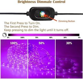 img 2 attached to Waterproof LED Rope Lights - 50ft SURNIE Pink Purple Strip Lights, Dimmable 💡 & Cuttable, Indoor/Outdoor 12V Plug-in Rope Lighting for Bedroom, Bar, Camping, RV, Landscape, Christmas, Halloween