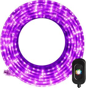 img 4 attached to Waterproof LED Rope Lights - 50ft SURNIE Pink Purple Strip Lights, Dimmable 💡 & Cuttable, Indoor/Outdoor 12V Plug-in Rope Lighting for Bedroom, Bar, Camping, RV, Landscape, Christmas, Halloween