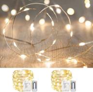 🌟 anjaylia 2 pack 33ft 100 led fairy lights: battery powered, waterproof & dimmable string lights with remote control timer - warm white логотип