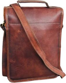 img 2 attached to 11 Inch Leather iPad Messenger Satchel Bag: Tablet Cross Body Shoulder Bag