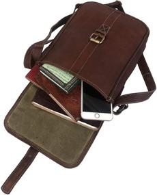 img 3 attached to 11 Inch Leather iPad Messenger Satchel Bag: Tablet Cross Body Shoulder Bag