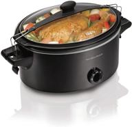 🍲 hamilton beach stay or go portable 6-quart slow cooker with lid lock, dishwasher-safe crock - black (33261) логотип