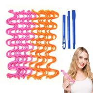 🌀 18pcs hair curlers rollers: spiral magic rollers for heatless overnight hair curling - diy no heat solution for long hair up to 20in/50cm logo