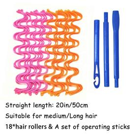 img 3 attached to 🌀 18PCS Hair Curlers Rollers: Spiral Magic Rollers for Heatless Overnight Hair Curling - DIY No Heat Solution for Long Hair up to 20in/50cm