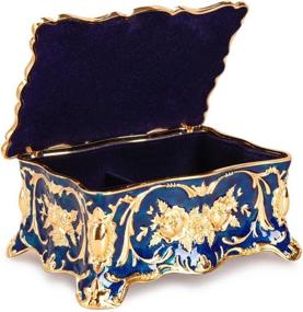 img 1 attached to 📦 Feyarl Vintage Trinket Box: Jewelry, Wedding Ring & Keepsake Chest | Engraved with Dividers - Ornate Antique Finish | 4.72 x 3.34 x 2.24inch