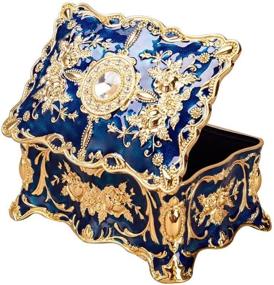 img 4 attached to 📦 Feyarl Vintage Trinket Box: Jewelry, Wedding Ring & Keepsake Chest | Engraved with Dividers - Ornate Antique Finish | 4.72 x 3.34 x 2.24inch