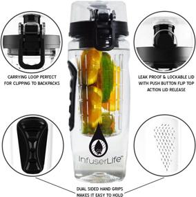 img 3 attached to 🍓 OptiHydrate Infuser Water Bottle - top-rated Fruit Infuser with Leakproof Design - Maximize your Daily Water Intake with your Favorite Fruits or Veggies! Generous 32 oz. Size - User-friendly Design for Effective Weight Management