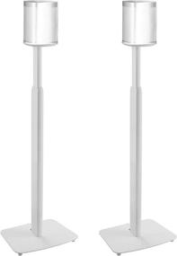 img 4 attached to 🔊 ynVISION Height Adjustable Floor Stands for Sonos One, One SL, Play:1 – 2 Pack, White (SEO Enhanced)