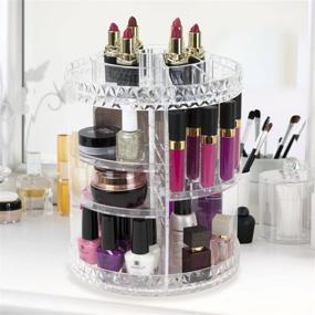 img 1 attached to 💄 Sorbus 360° Rotating Makeup Organizer - Adjustable Carousel Storage for Cosmetics, Toiletries, and More - Ideal for Vanity, Bathroom, Bedroom, Closet, and Kitchen (Clear)