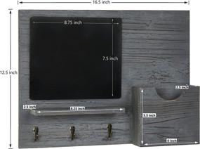 img 1 attached to 🔑 Rustic Grey Wood Entryway Organizer with Chalkboard & Key Hooks by MyGift