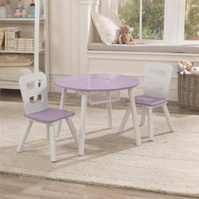 img 2 attached to 🎁 KidKraft Lavender Round Storage Table and 2 Chair Set - Ideal Gift for Children Ages 3-6