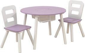 img 4 attached to 🎁 KidKraft Lavender Round Storage Table and 2 Chair Set - Ideal Gift for Children Ages 3-6