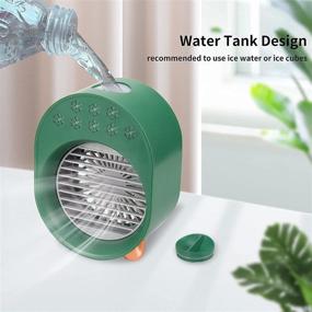 img 3 attached to 🌬️ USB-Powered Mini Cooling Personal Fan (GREEN) with Portable Air Conditioning, Cooler, Humidifier, and Mist Functions – Ideal for Home, Office, Dorm, Makeup, and Speed Drying