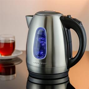 img 1 attached to 🔥 Ovente 1.7 Liter Stainless Steel Electric Hot Water Kettle - Fast Heating Element, 1100 Watt Power, Countertop Tea Maker, Boiler Heater with Automatic Shut-Off & Boil Dry Protection - Silver KS96S