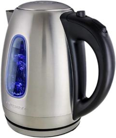 img 4 attached to 🔥 Ovente 1.7 Liter Stainless Steel Electric Hot Water Kettle - Fast Heating Element, 1100 Watt Power, Countertop Tea Maker, Boiler Heater with Automatic Shut-Off & Boil Dry Protection - Silver KS96S