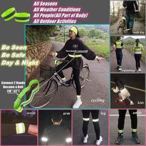 img 1 attached to 🏃 IDOU Reflective Bands for Arm/Wrist/Ankle/Leg - Enhance Visibility during Running and Biking, Unisex Reflective Gear for Women and Men