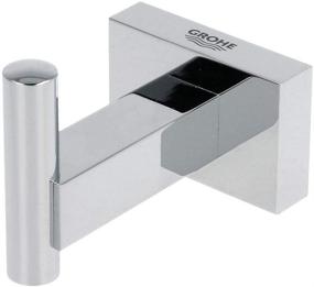 img 1 attached to 🔳 Modern Style with Grohe 40511001 Essentials Cube Robe Hook in Starlight Chrome