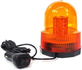 img 4 attached to 🚨 Highly Visible Amber/Yellow Rotating Revolving LED Beacon Strobe Light with Magnetic Mount - Xprite, 60LEDs 15W, Ideal for Snow Plow Truck UTV 12v Vehicle, Emergency Warning Caution Flashing Light