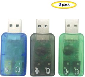 img 4 attached to 🎧 Apoi USB Audio Adapter (3 Pack) - Enhance Audio Experience with 3.5mm Headphone and Mic Jacks, External Stereo Sound Card, Plug and Play - Compatible with Windows, Mac, Linux, PC, Notebook, Desktop, and PS4