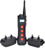 aetertek at-919c - rechargeable and waterproof ultra range remote training shock collar for 2 dogs with auto anti-bark feature (1100 yard) logo