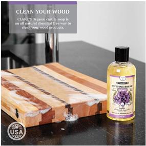 img 2 attached to 🧼 CLARK'S Cutting Board Soap: Organic Castile with Lavender & Rosemary Oils - Ideal for Butcher Blocks, Countertops, & Bamboo Chop Boards (12oz)
