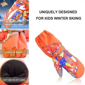 img 3 attached to 🧤 Kids Waterproof Winter Snow Ski Gloves with Reflective Stripe for Boys and Girls, Ideal for Snowboarding, Ages 3-5