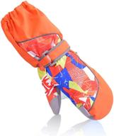 🧤 kids waterproof winter snow ski gloves with reflective stripe for boys and girls, ideal for snowboarding, ages 3-5 logo