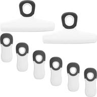 🍽️ cook with color set of 8 bag clips – 2 large heavy duty chip clips and 6 refrigerator magnet clips for food storage with air tight seal grip – white логотип